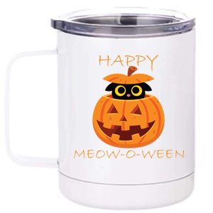 Happy Meow-O-Ween Halloween 12 oz Stainless Steel Tumbler Cup