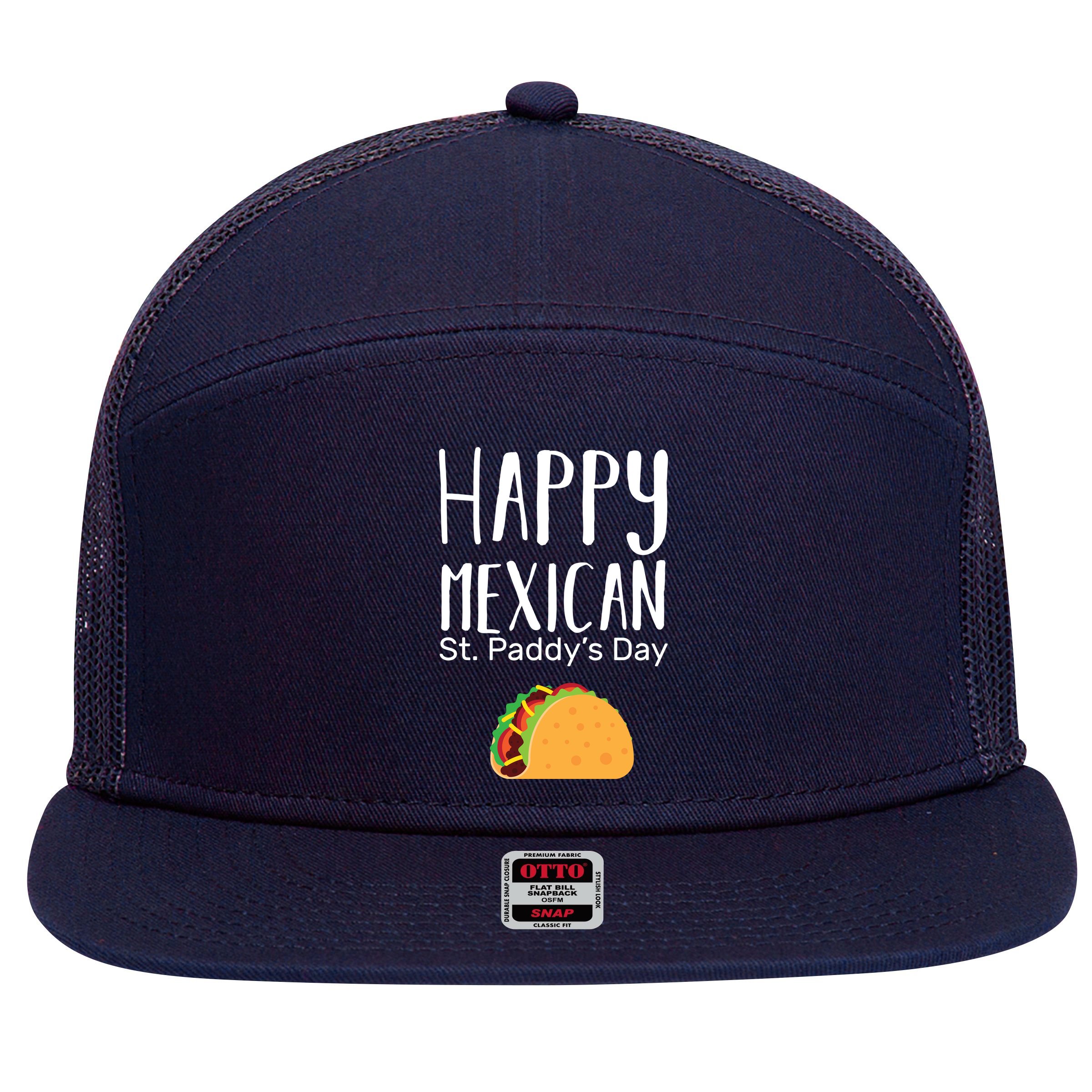 Happy Mexican St. Paddy's Day 7 Panel Mesh Trucker Snapback Hat