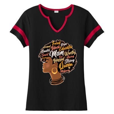 Happy Mother’s Day Mom Queen African American Ladies Halftime Notch Neck Tee