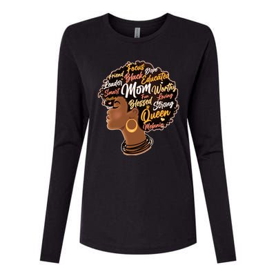 Happy Mother’s Day Mom Queen African American Womens Cotton Relaxed Long Sleeve T-Shirt