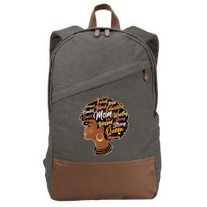 Happy Mother’s Day Mom Queen African American Cotton Canvas Backpack