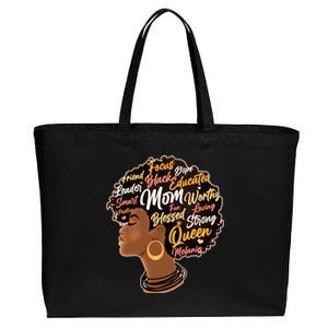 Happy Mother’s Day Mom Queen African American Cotton Canvas Jumbo Tote