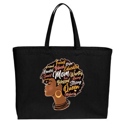 Happy Mother’s Day Mom Queen African American Cotton Canvas Jumbo Tote