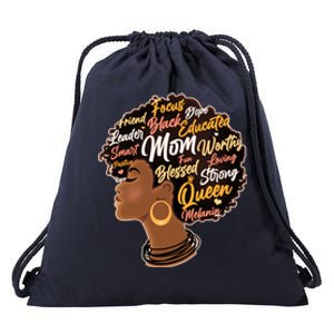 Happy Mother’s Day Mom Queen African American Drawstring Bag