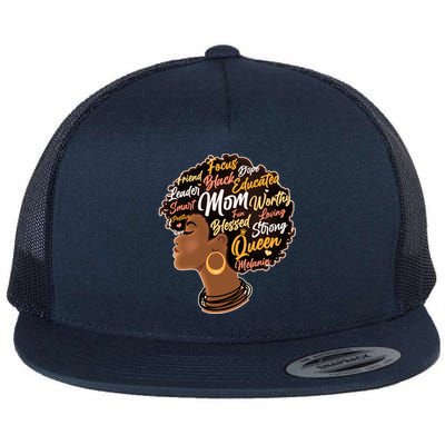 Happy Mother’s Day Mom Queen African American Flat Bill Trucker Hat