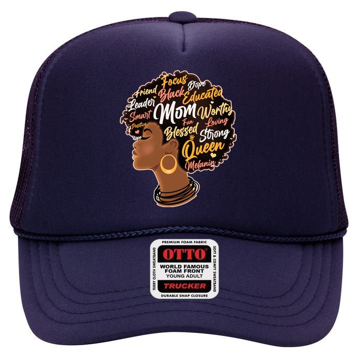 Happy Mother’s Day Mom Queen African American High Crown Mesh Back Trucker Hat