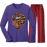 Happy Mother’s Day Mom Queen African American Women's Long Sleeve Flannel Pajama Set 