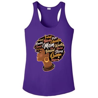 Happy Mother’s Day Mom Queen African American Ladies PosiCharge Competitor Racerback Tank