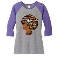 Happy Mother’s Day Mom Queen African American Women's Tri-Blend 3/4-Sleeve Raglan Shirt