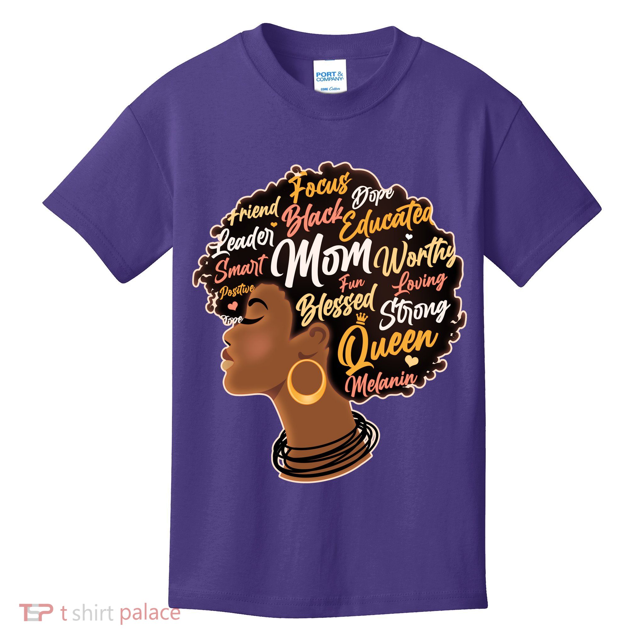 Happy Mother’s Day Mom Queen African American Kids T-Shirt