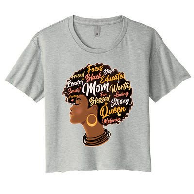 Happy Mother’s Day Mom Queen African American Women's Crop Top Tee