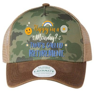 Happy On A Monday That's Called Retirement Legacy Tie Dye Trucker Hat