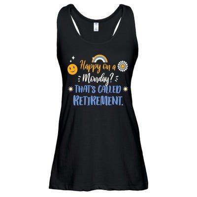 Happy On A Monday That's Called Retirement Ladies Essential Flowy Tank