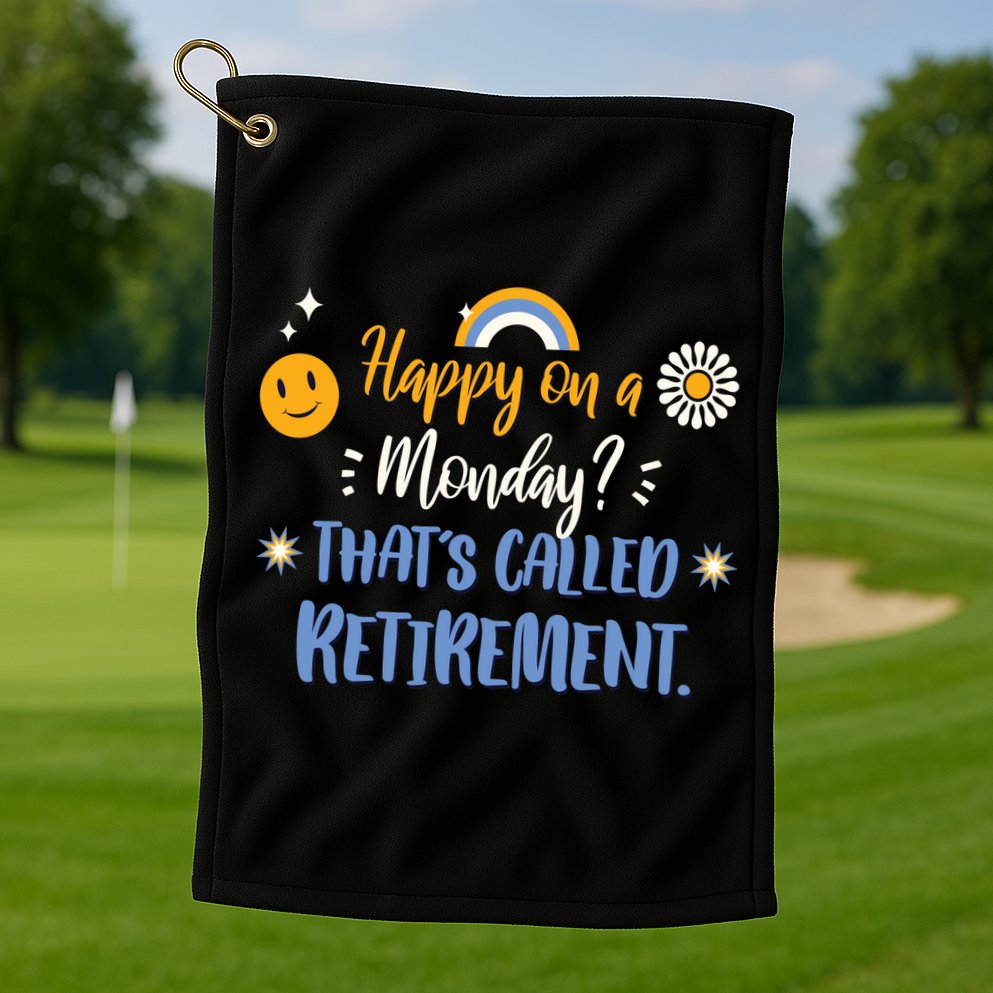 Happy On A Monday That's Called Retirement Golf Towel
