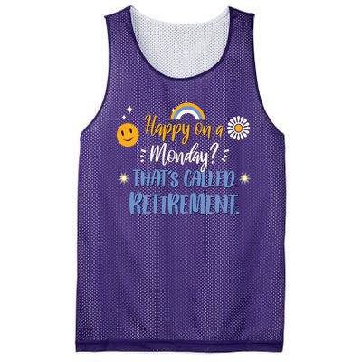 Happy On A Monday That's Called Retirement Mesh Reversible Basketball Jersey Tank