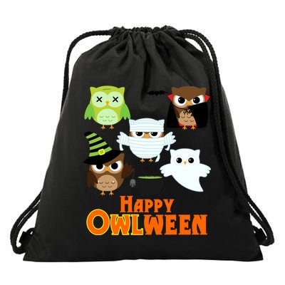 Happy OWLween Halloween Cute Drawstring Bag