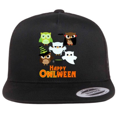 Happy OWLween Halloween Cute Flatbill Hat