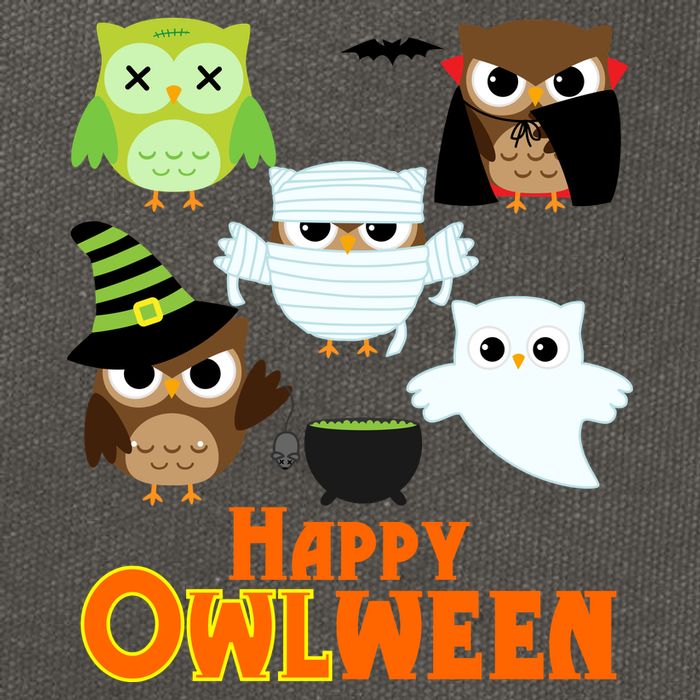 Happy OWLween Halloween Cute Cotton Canvas Backpack