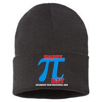 Happy Pi Day Celebrate Your Irrational Side Sustainable Knit Beanie