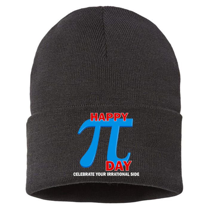Happy Pi Day Celebrate Your Irrational Side Sustainable Knit Beanie