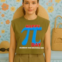 Happy Pi Day Celebrate Your Irrational Side Garment-Dyed Women's Muscle Tee