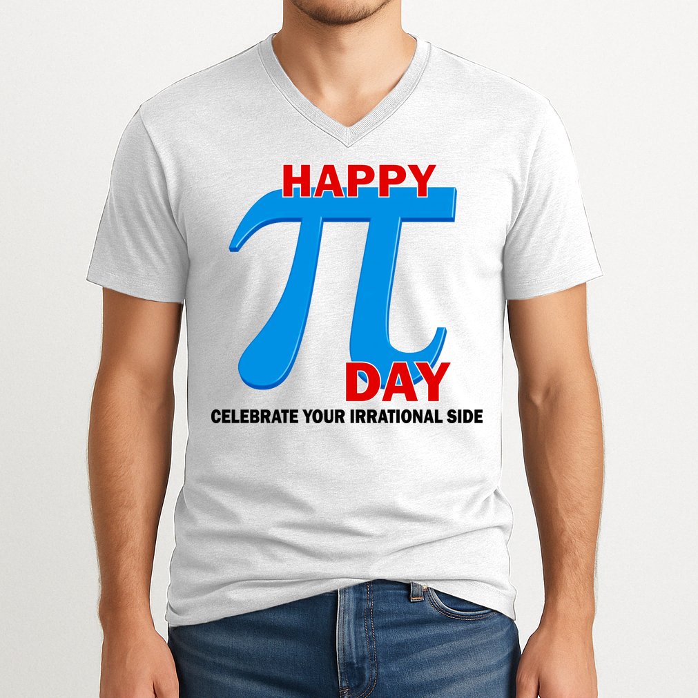 Happy Pi Day Celebrate Your Irrational Side V-Neck T-Shirt