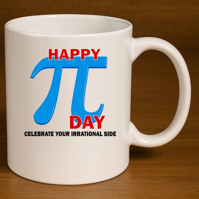 Happy Pi Day Celebrate Your Irrational Side 11oz C Handle Ceramic Mug