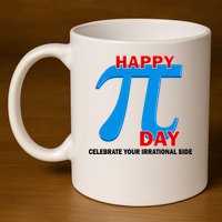 Happy Pi Day Celebrate Your Irrational Side 11oz C Handle Ceramic Mug
