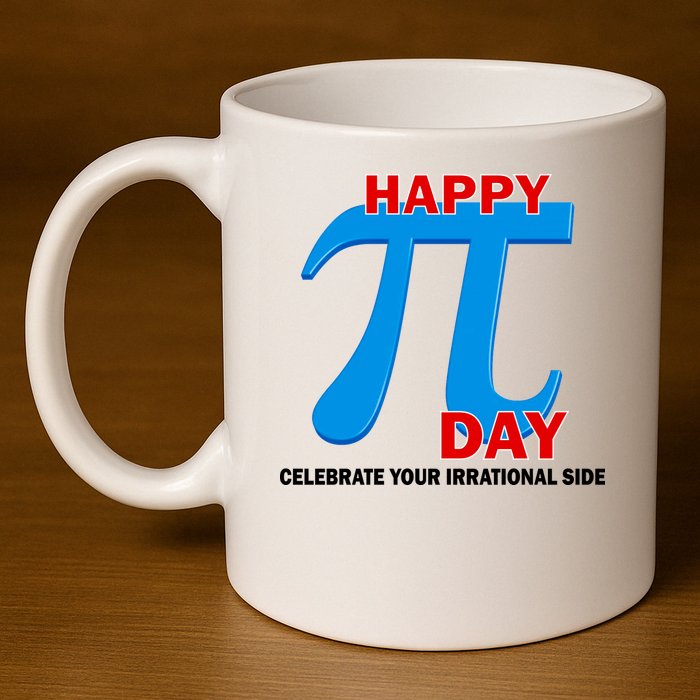 Happy Pi Day Celebrate Your Irrational Side 11oz C Handle Ceramic Mug