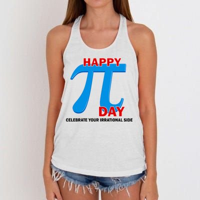 Happy Pi Day Celebrate Your Irrational Side Women's Knotted Racerback Tank