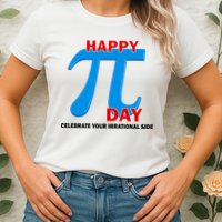 Happy Pi Day Celebrate Your Irrational Side Womens T-Shirt