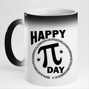 Happy Pi Day Numbers 11oz Black Color Changing Mug