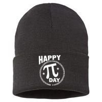 Happy Pi Day Numbers Sustainable Knit Beanie