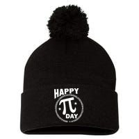 Happy Pi Day Numbers Pom Pom 12in Knit Beanie