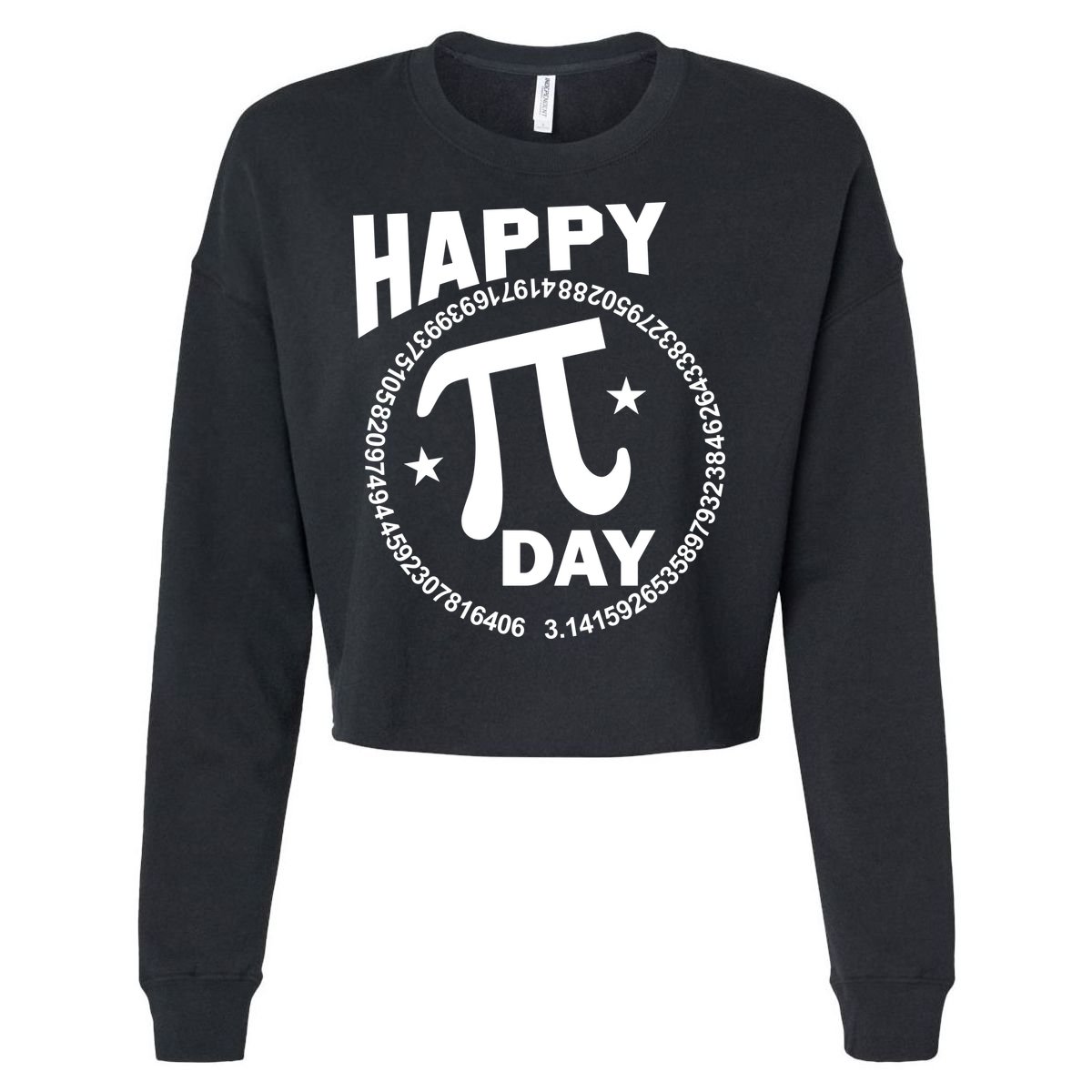Happy Pi Day Numbers Cropped Pullover Crew