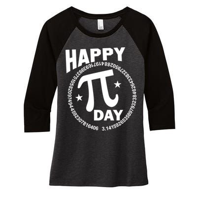Happy Pi Day Numbers Women's Tri-Blend 3/4-Sleeve Raglan Shirt
