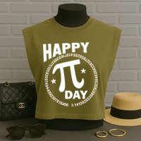 Happy Pi Day Numbers Garment-Dyed Women's Muscle Tee