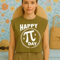 Happy Pi Day Numbers Garment-Dyed Women's Muscle Tee