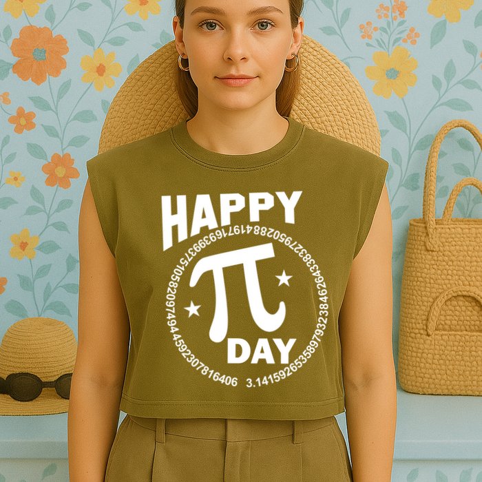 Happy Pi Day Numbers Garment-Dyed Women's Muscle Tee