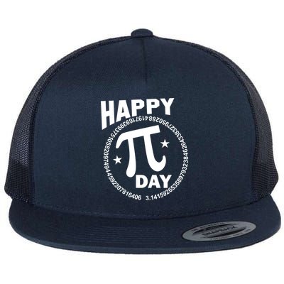 Happy Pi Day Numbers Flat Bill Trucker Hat