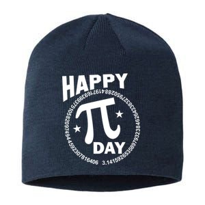 Happy Pi Day Numbers Sustainable Beanie