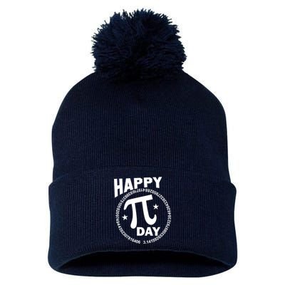 Happy Pi Day Numbers Pom Pom 12in Knit Beanie