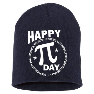 Happy Pi Day Numbers Short Acrylic Beanie