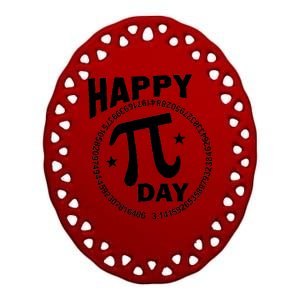 Happy Pi Day Numbers Ceramic Oval Ornament