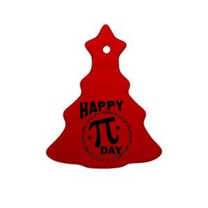 Happy Pi Day Numbers Ceramic Tree Ornament