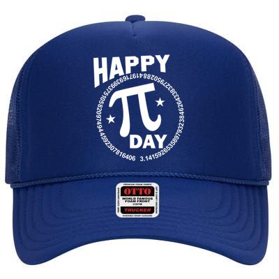 Happy Pi Day Numbers High Crown Mesh Back Trucker Hat