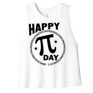 Happy Pi Day Numbers Women's Racerback Cropped Tank