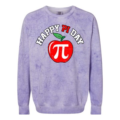 Happy Pi Day Teachers Apple Colorblast Crewneck Sweatshirt