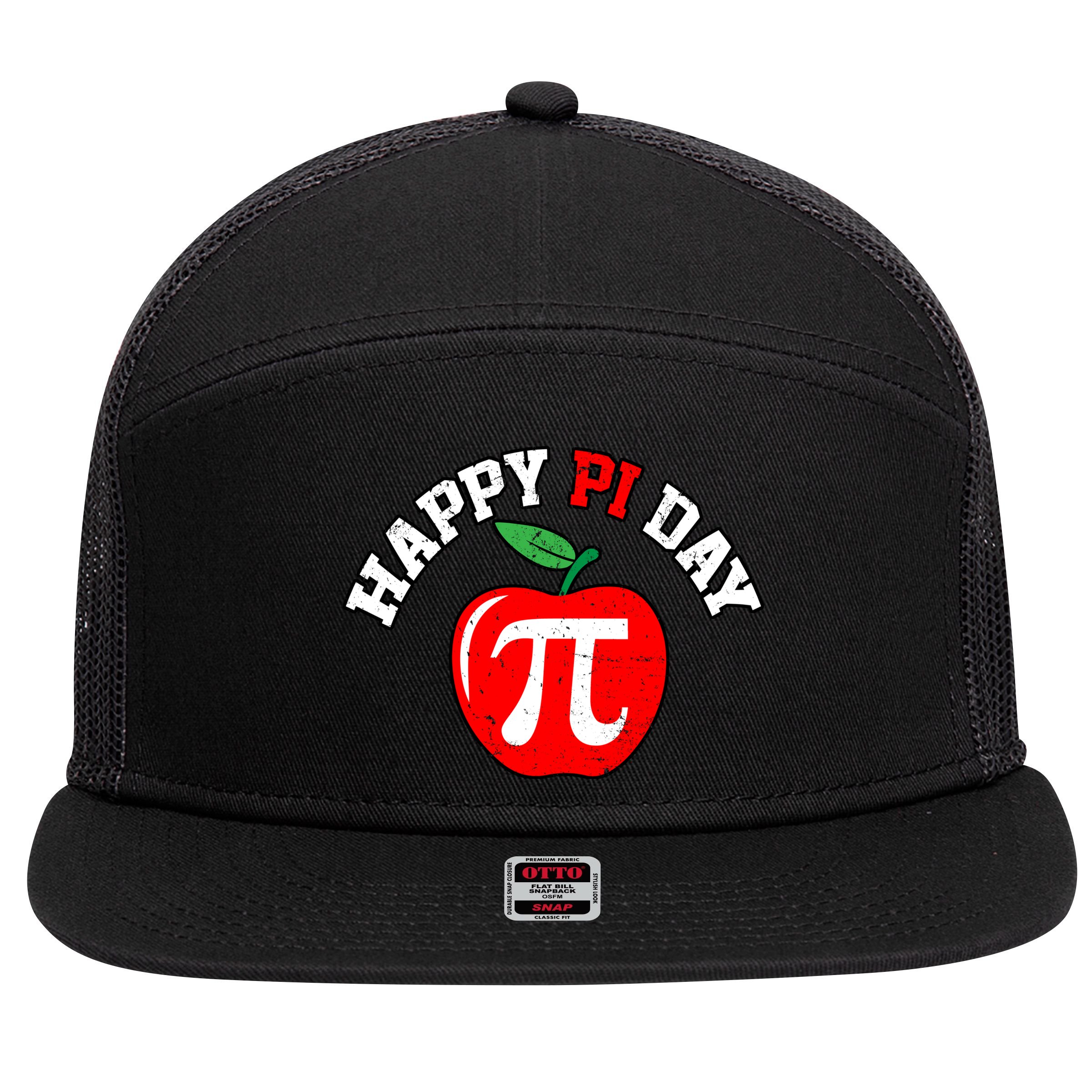 Happy Pi Day Teachers Apple 7 Panel Mesh Trucker Snapback Hat