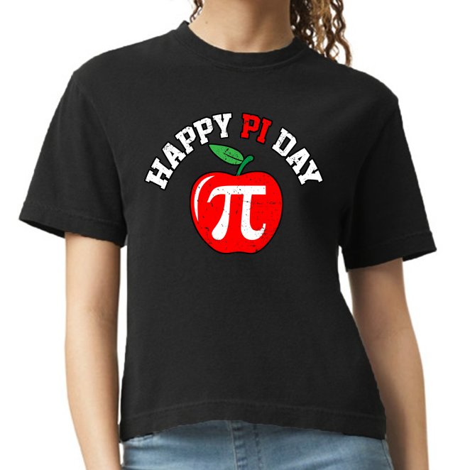 Happy Pi Day Teachers Apple Comfort Colors Boxy T-Shirt
